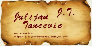 Julijan Tančević vizit kartica
